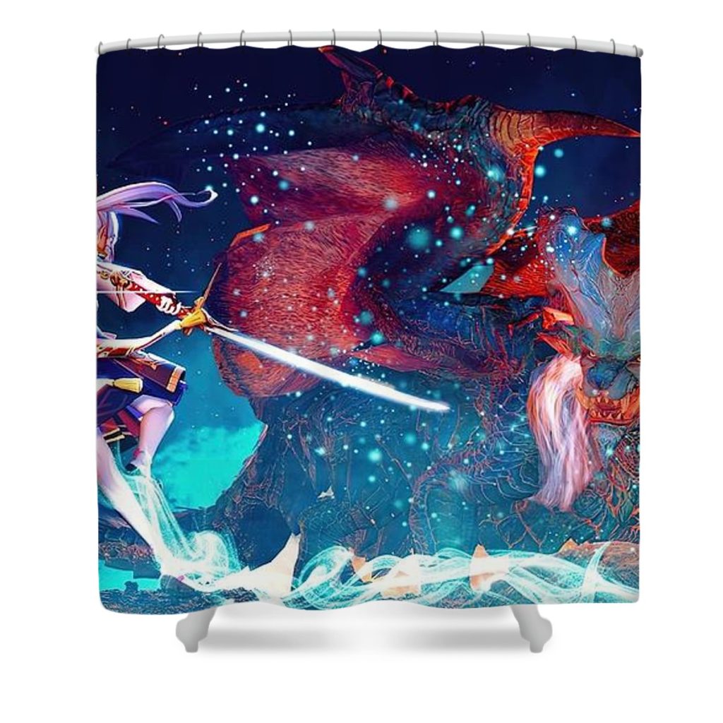 1 ayaka genshin impact damien brandon - Anime Shower Curtain Shop