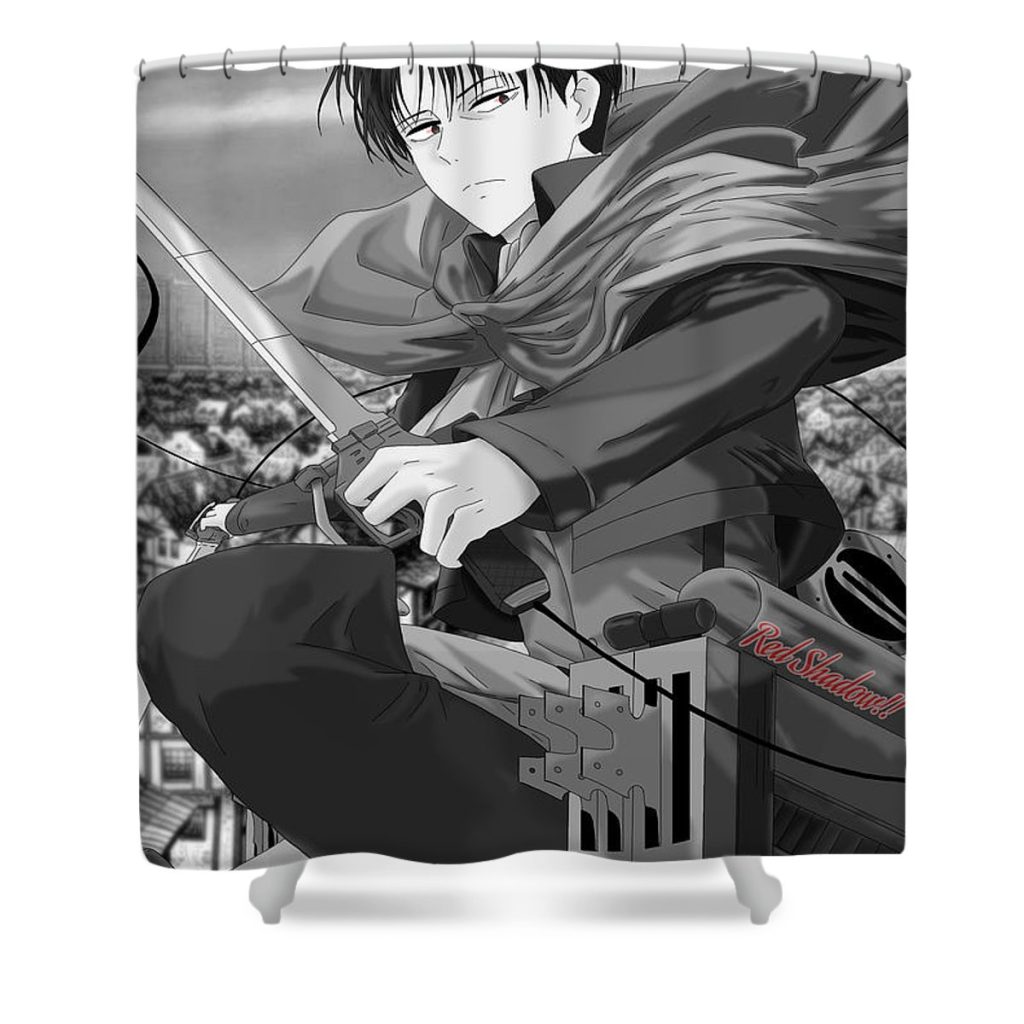 1 levi ackerman red shadow - Anime Shower Curtain Shop