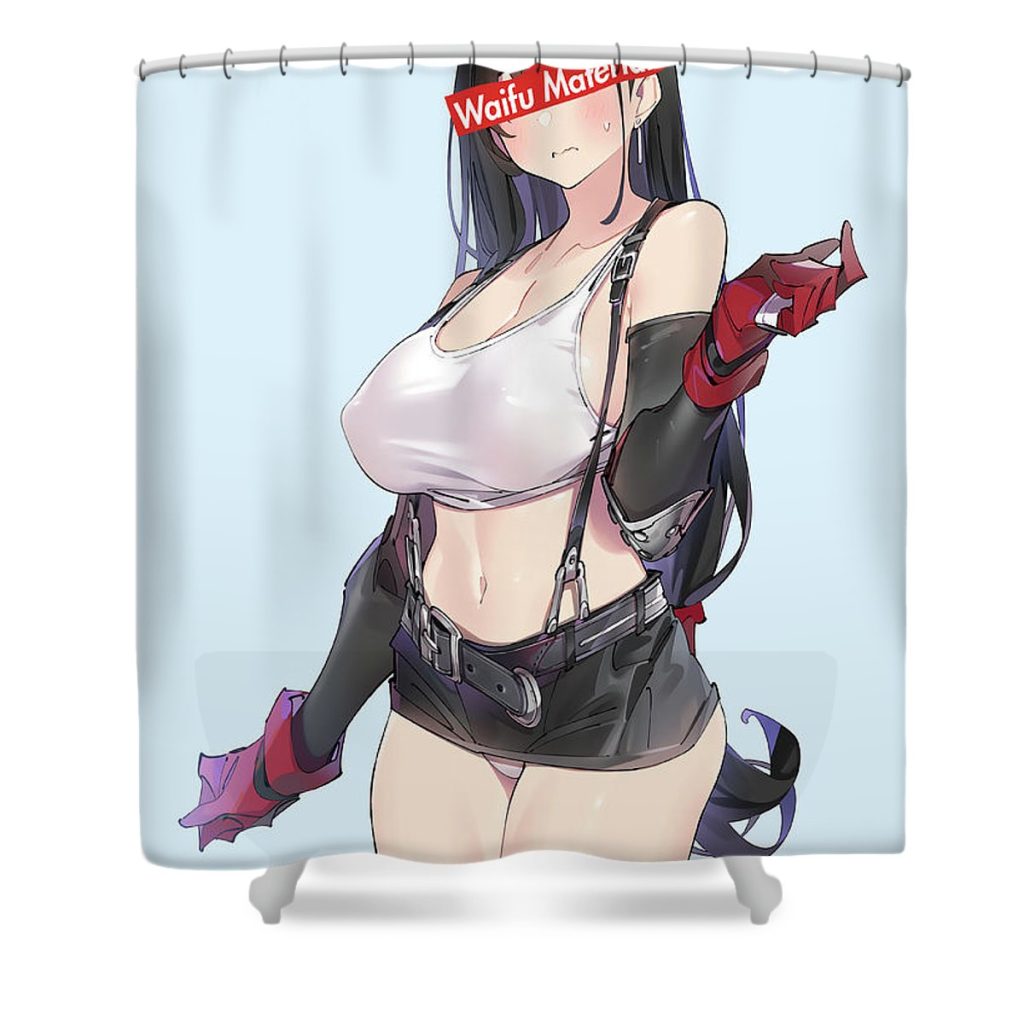 1 tifa lockhart final fantasy vii ffvii 7waifu anime manga series fanart hentai ahegao oppai mad lab - Anime Shower Curtain Shop