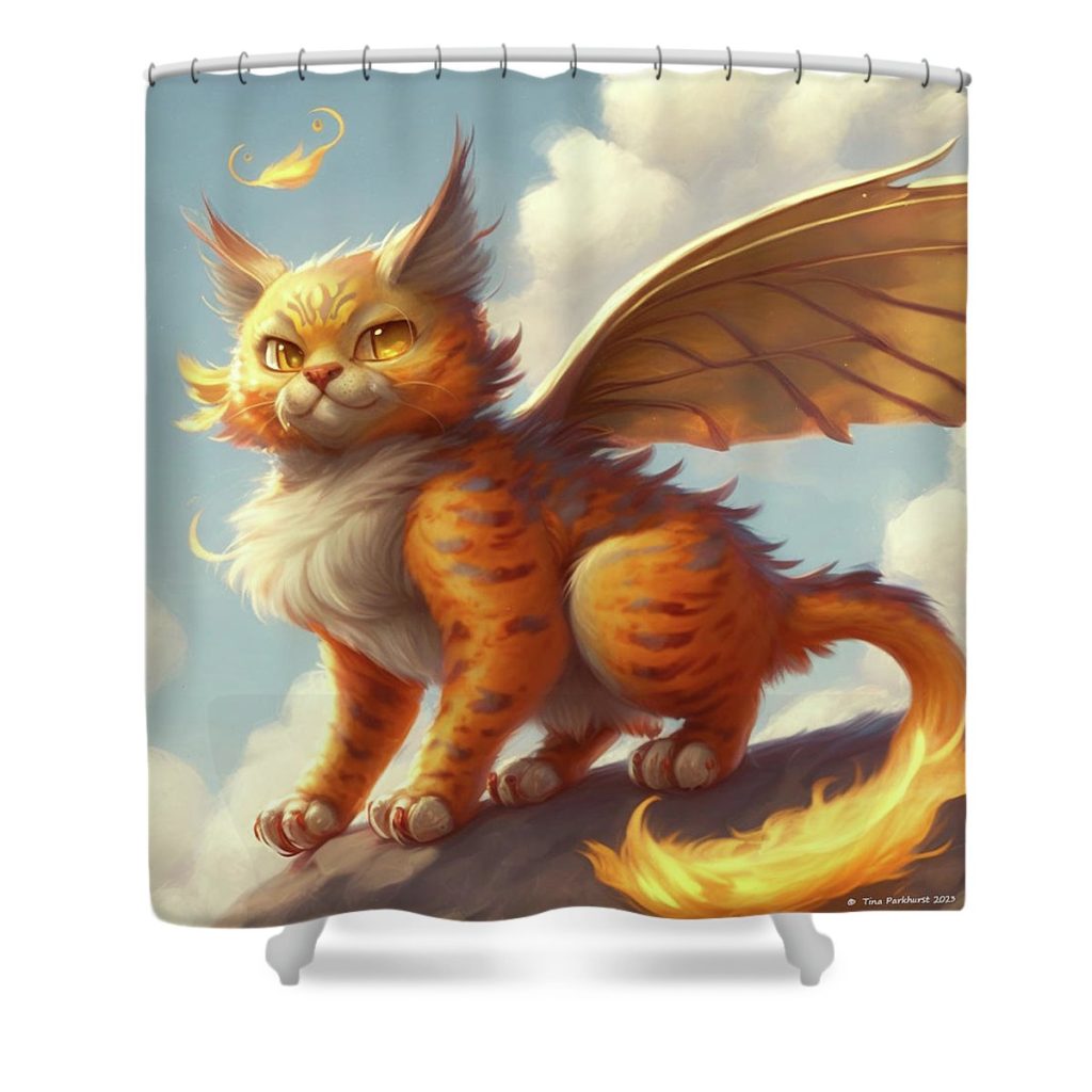 1 winged cats 16 tina parkhurst - Anime Shower Curtain Shop