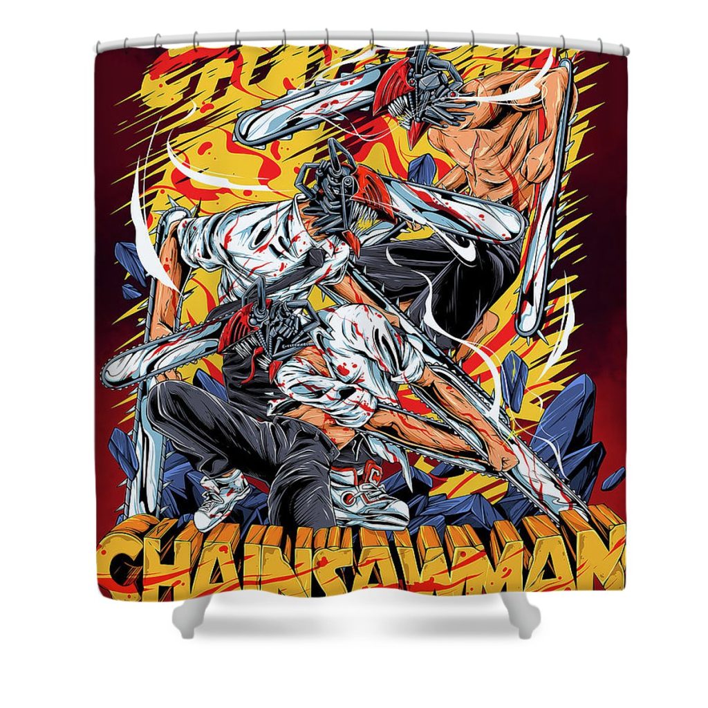 12 denji chainsaw man nguyen hai - Anime Shower Curtain Shop