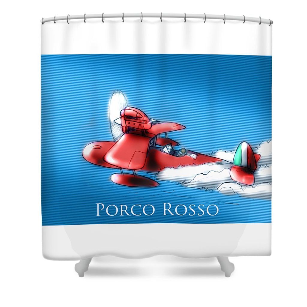 13 porco rosso illone lalal transparent - Anime Shower Curtain Shop