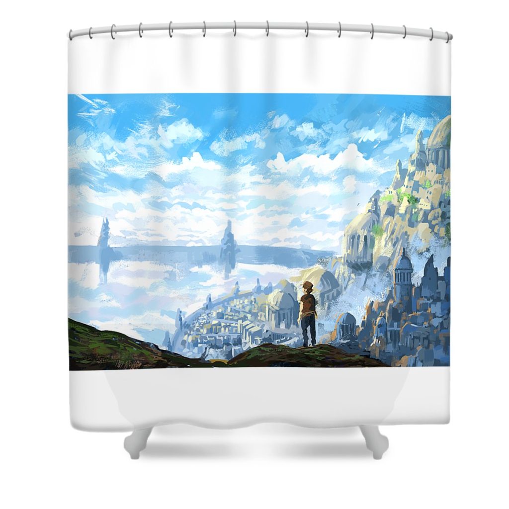 2 castle in the sky daniel niel transparent - Anime Shower Curtain Shop