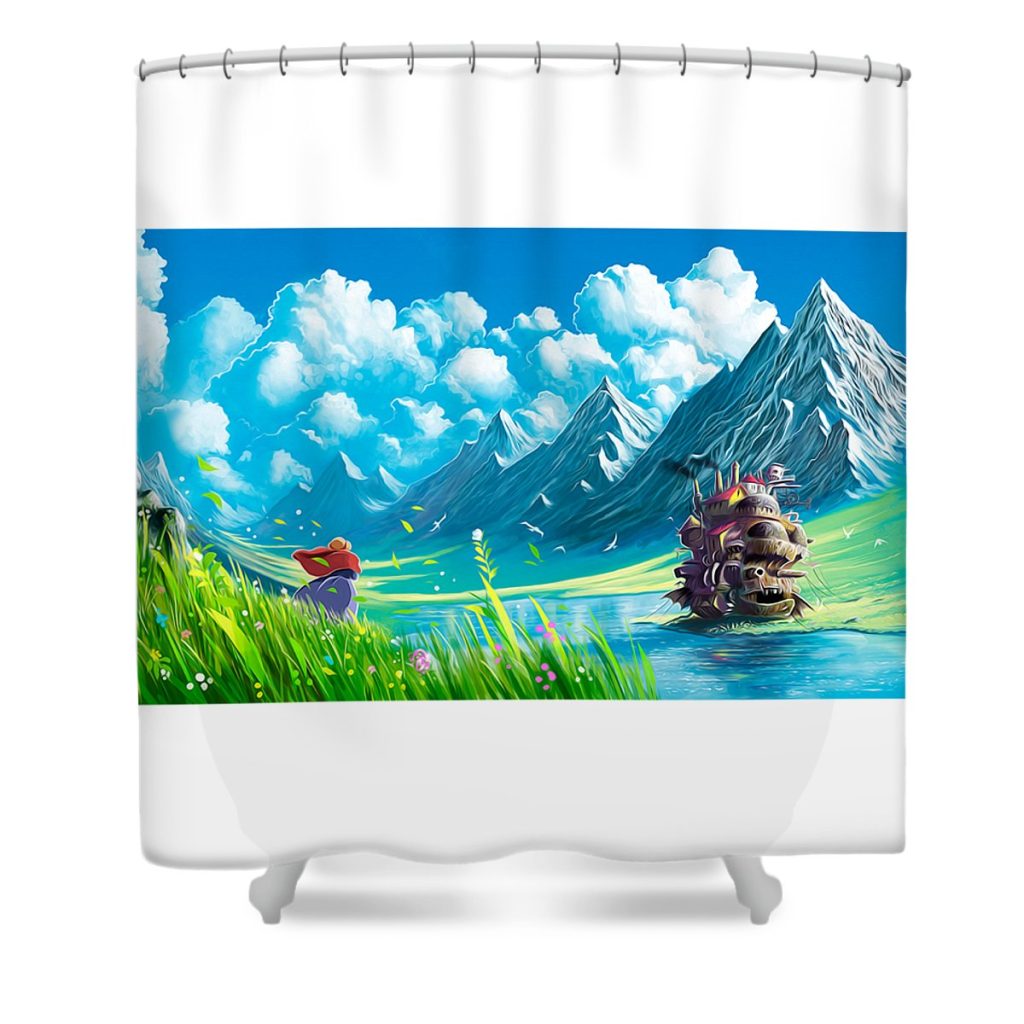 2 howls moving castle atun farida transparent - Anime Shower Curtain Shop