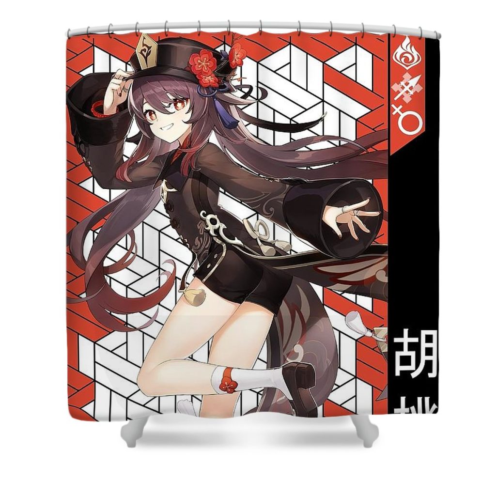 2 hu tao genshin impact damien clarke - Anime Shower Curtain Shop