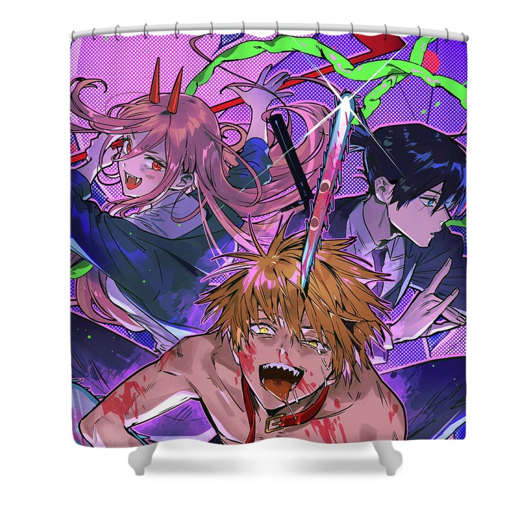 29 chainsaw anime japanese mohandas legh - Anime Shower Curtain Shop