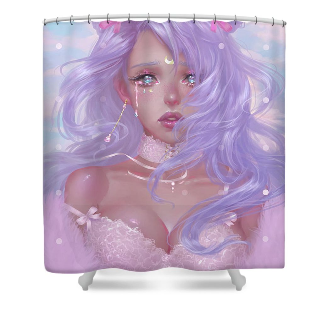 5 crescent moon brendan pickles - Anime Shower Curtain Shop