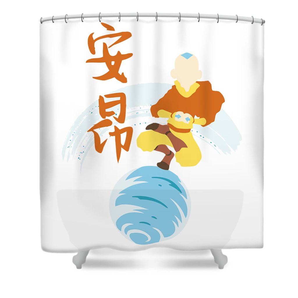 aang water kanji avatar the last airbender jan h granillo transparent - Anime Shower Curtain Shop