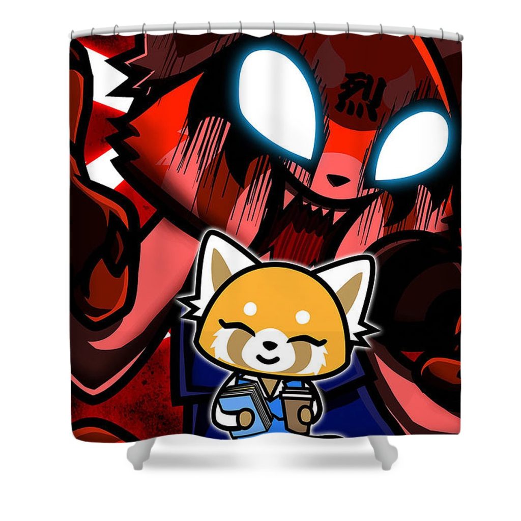 aggretsuko 2018 geek n rock - Anime Shower Curtain Shop