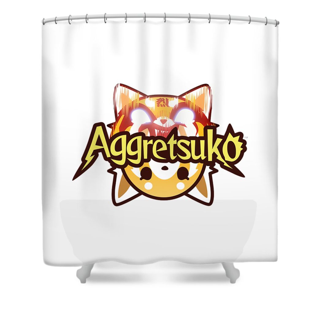 aggretsuko dual personalities logo connof inaay transparent - Anime Shower Curtain Shop