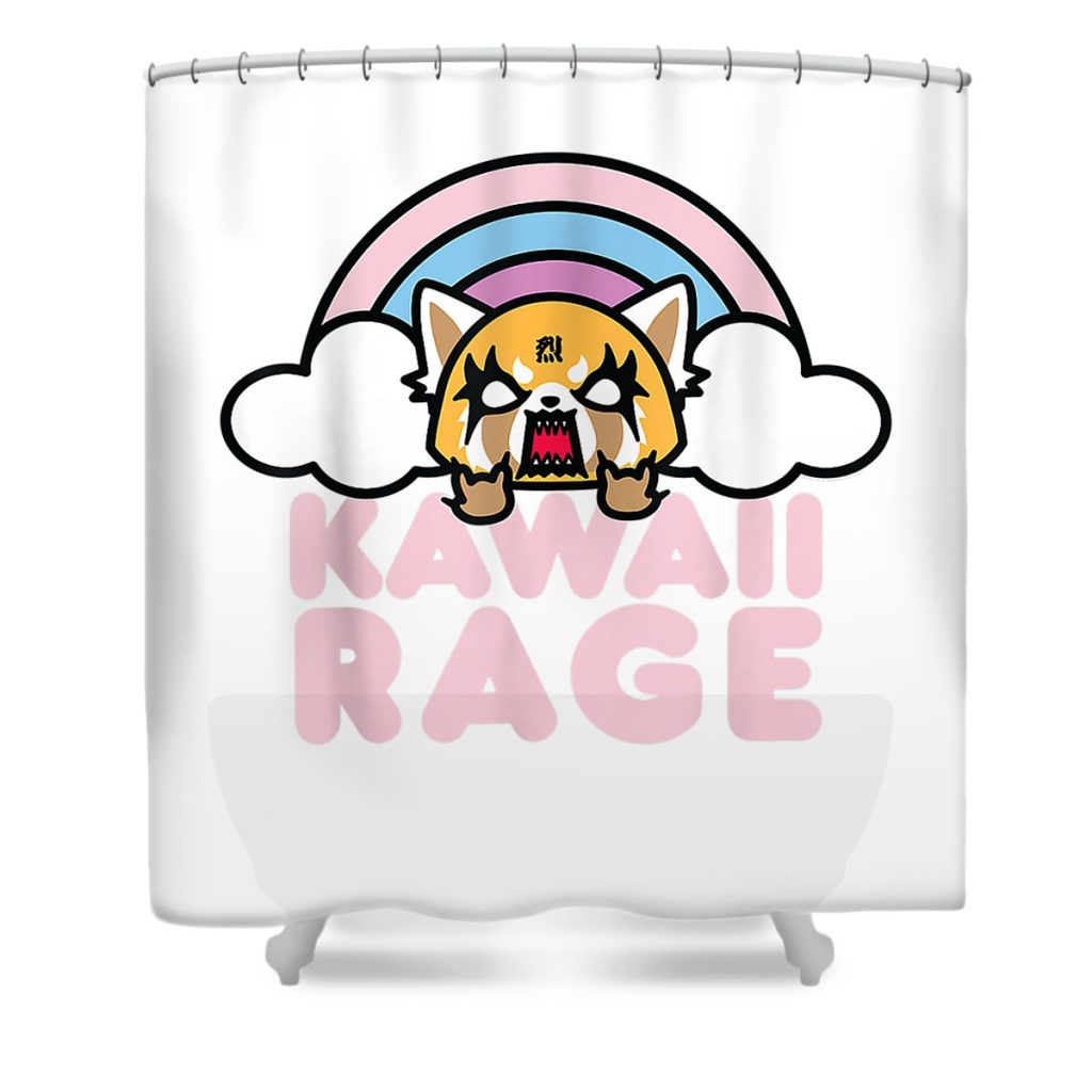 aggretsuko kawaii rage kane swastima transparent - Anime Shower Curtain Shop