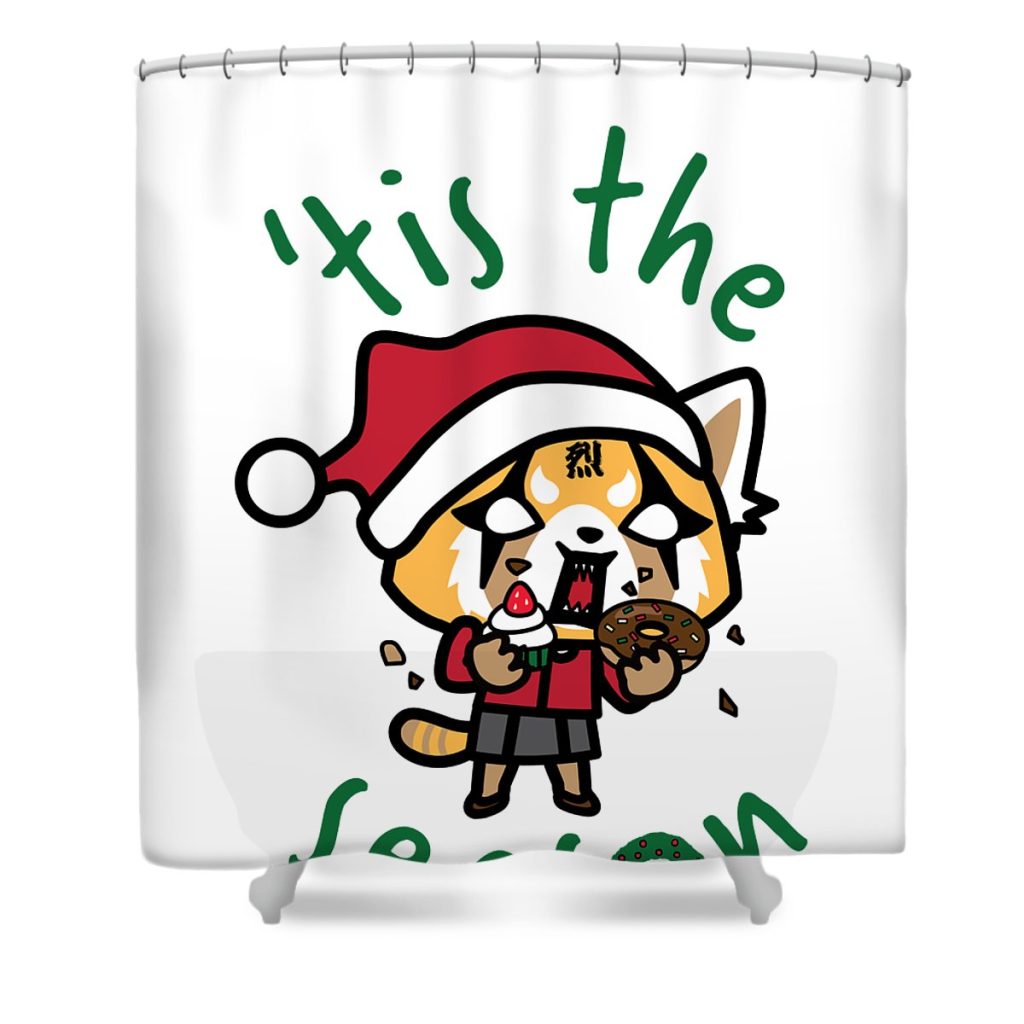 aggretsuko rage tis the season thomac lake transparent - Anime Shower Curtain Shop