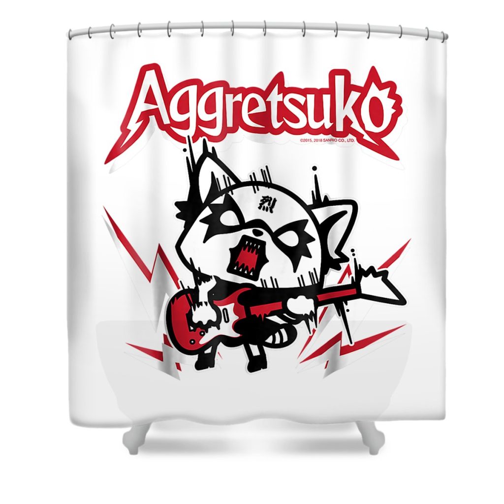 aggretsuko rocker rage kane swastima transparent - Anime Shower Curtain Shop