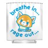 aggretsuko yoga breathe in rage out kane swastima transparent - Anime Shower Curtain Shop