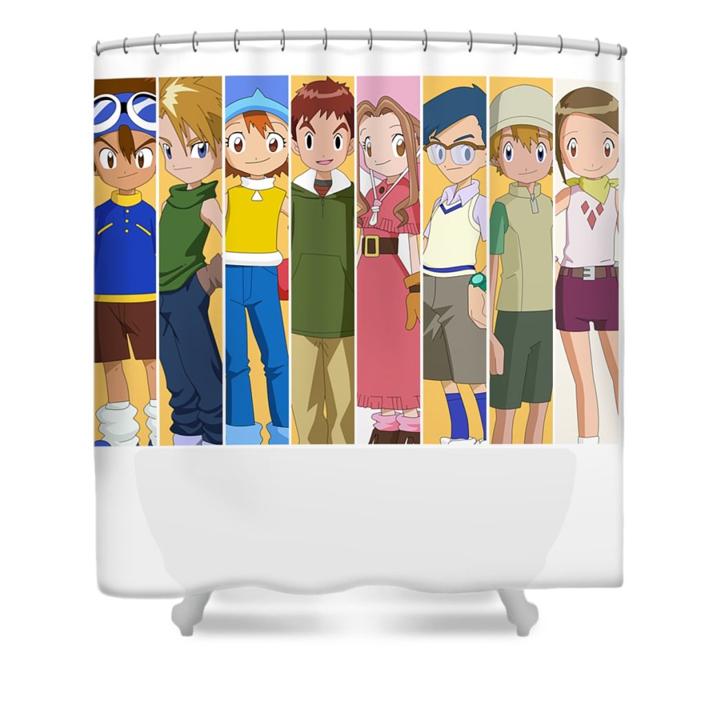 all characters art anime digimon adventure anime art transparent - Anime Shower Curtain Shop