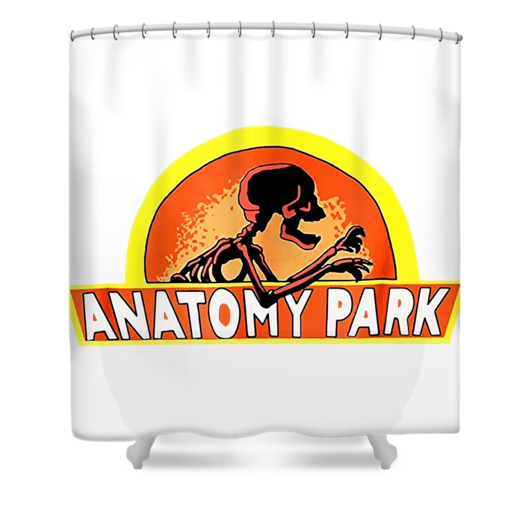 anatomy park rick and morty amatomy park skeleton disney oliver lane transparent - Anime Shower Curtain Shop