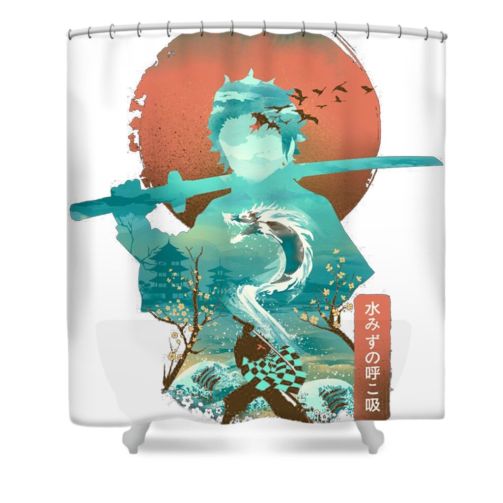 anime japanese demon slayer t shirt anime art transparent - Anime Shower Curtain Shop