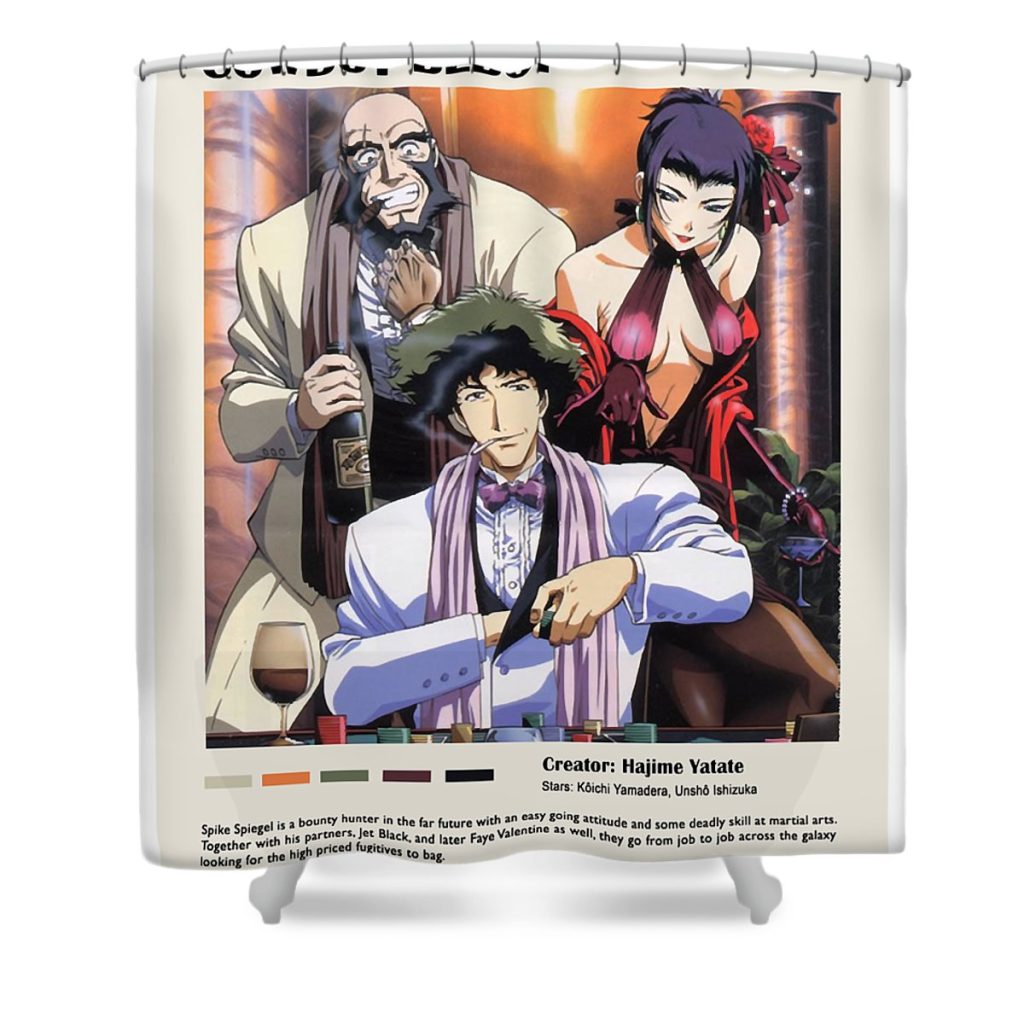 anime poster boy girl bebop anime trans lucky transparent - Anime Shower Curtain Shop