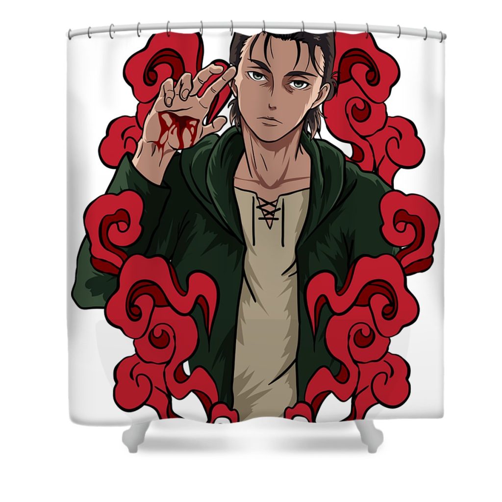 army attack on titan mikasa pullover hoodie titan lotus leafal transparent - Anime Shower Curtain Shop