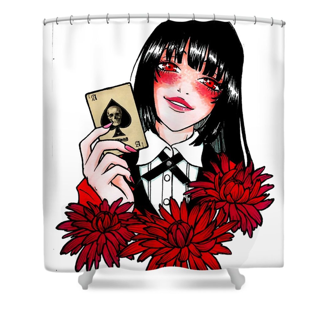 astute manga student council jabami yumeko gambler cute gifts ezone prints transparent - Anime Shower Curtain Shop