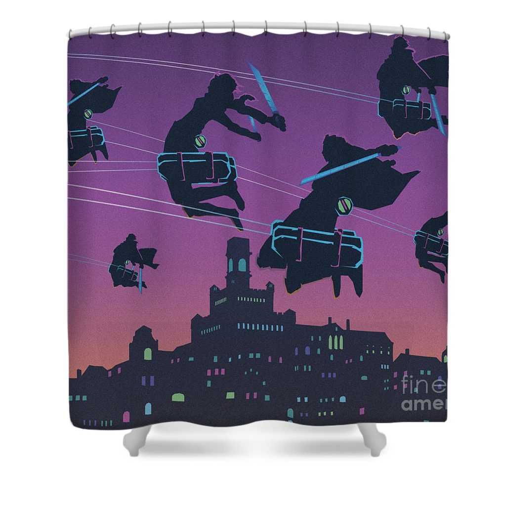 attack on titan cyberpunk edition michi duyu - Anime Shower Curtain Shop