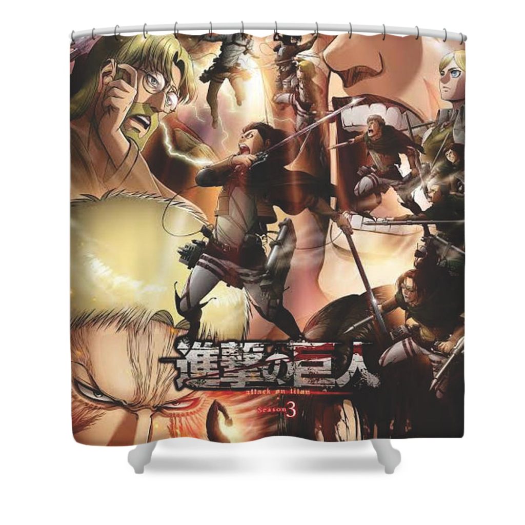 attack on titan season 3 joanne lindgren - Anime Shower Curtain Shop