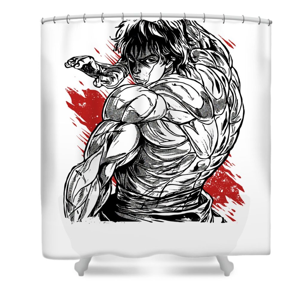 baki hanma allen roberts transparent - Anime Shower Curtain Shop