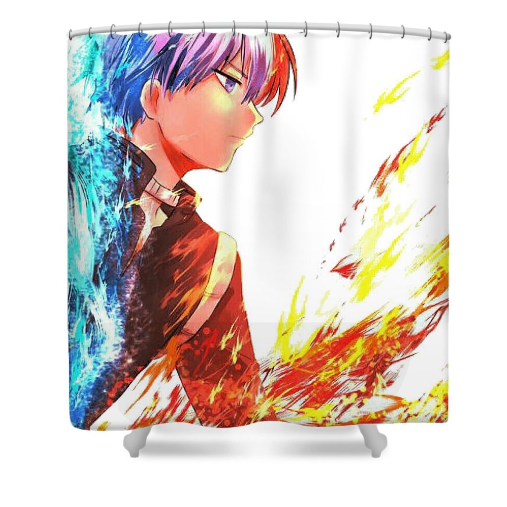 between fire and ice my hero academia canvas knight beth - Anime Shower Curtain Shop