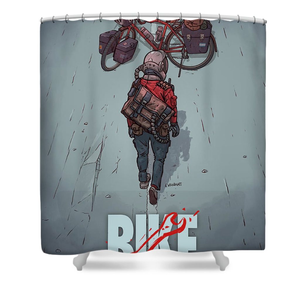 bike evanart evan miller - Anime Shower Curtain Shop