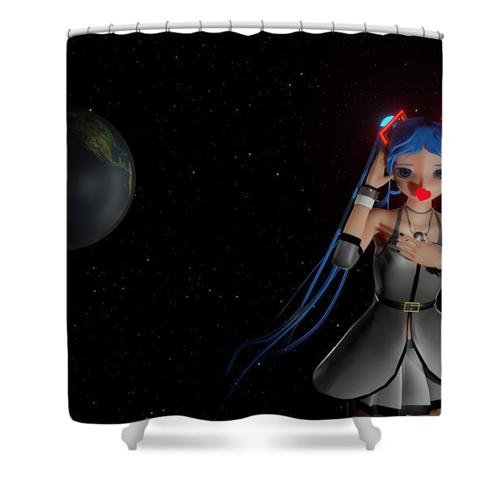 blender blue moon cover hunor santa - Anime Shower Curtain Shop