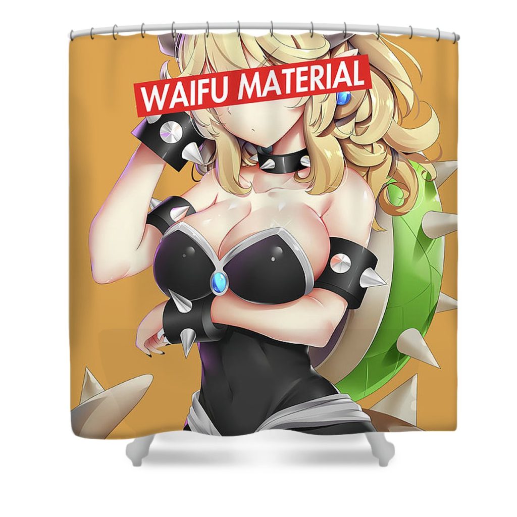 bowsette super mario waifu anime manga series fanart hentai ahegao oppai mad lab - Anime Shower Curtain Shop