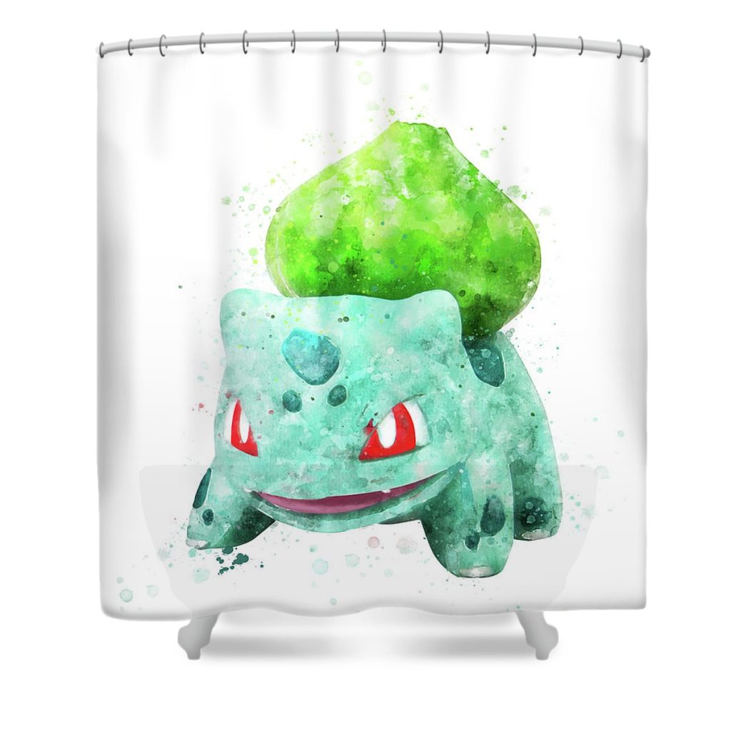 bulbasaur monn print - Anime Shower Curtain Shop