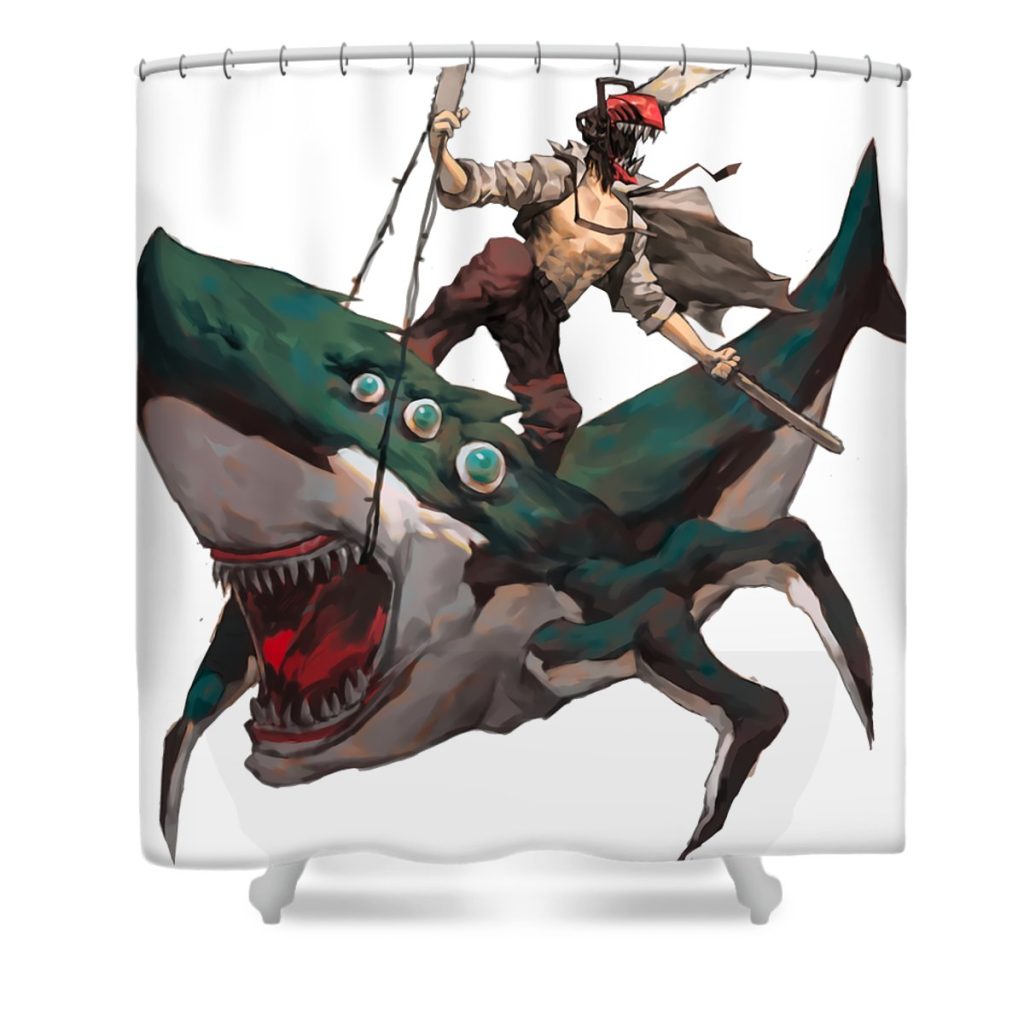 chainsaw man and beam love matthews oliver transparent - Anime Shower Curtain Shop