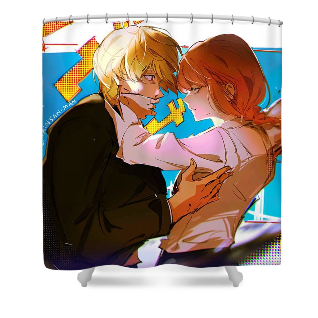 chainsaw man anime green james kyle - Anime Shower Curtain Shop