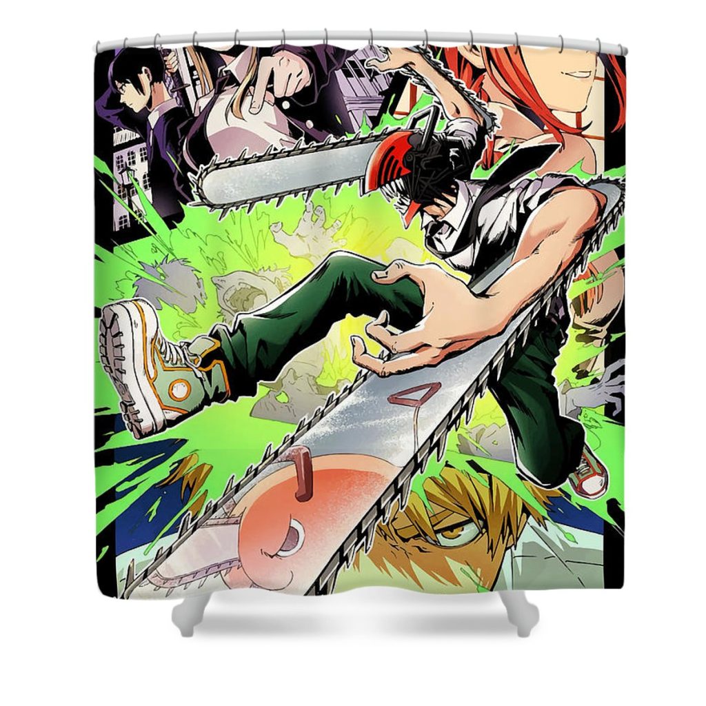 chainsaw man hipster girl carlie marshall - Anime Shower Curtain Shop