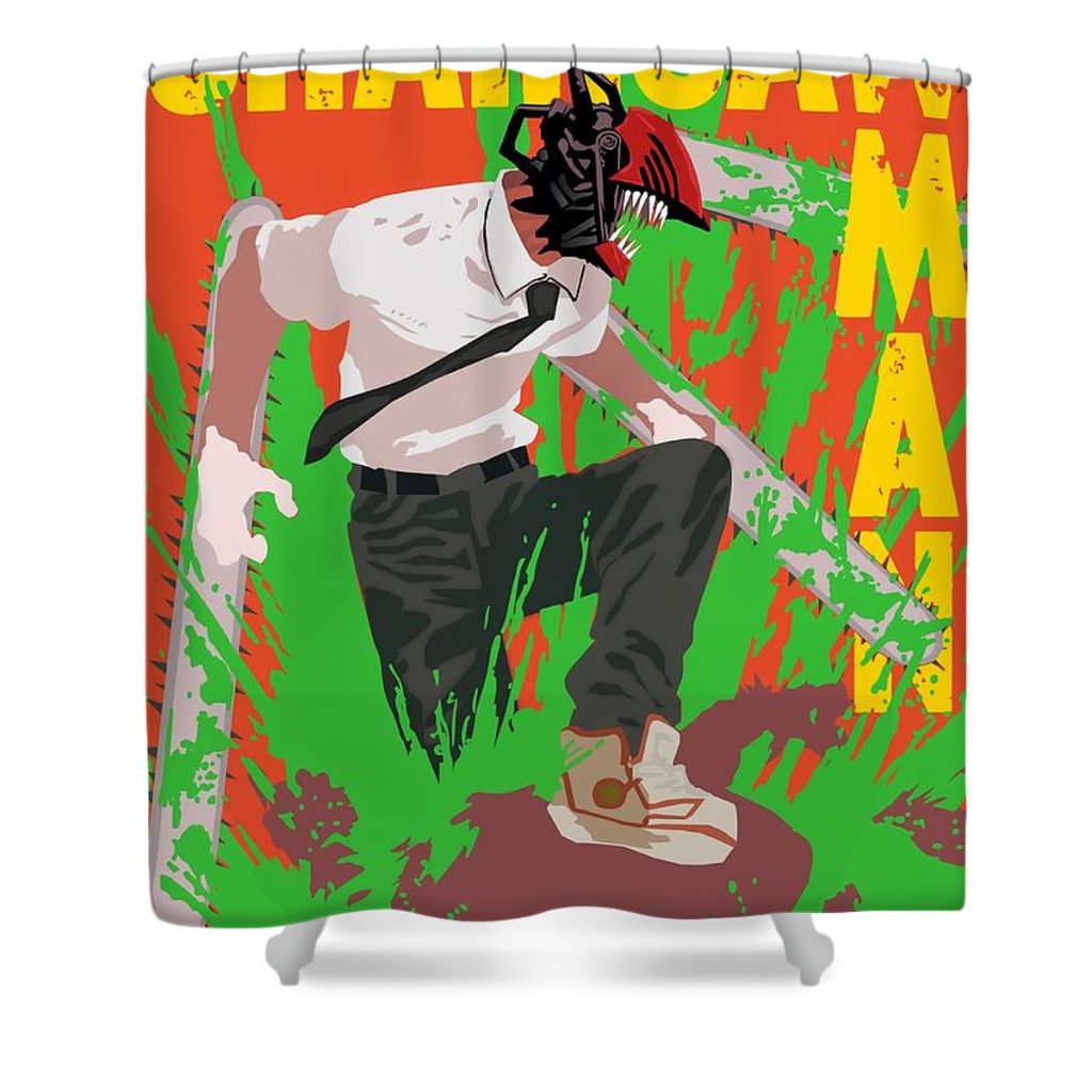 chainsaw man poster phillips lee - Anime Shower Curtain Shop