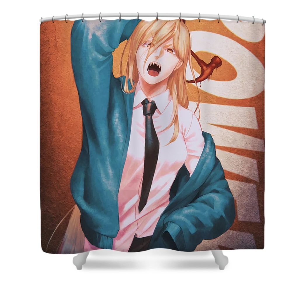 chainsaw man power poster jin mori clark hollie - Anime Shower Curtain Shop