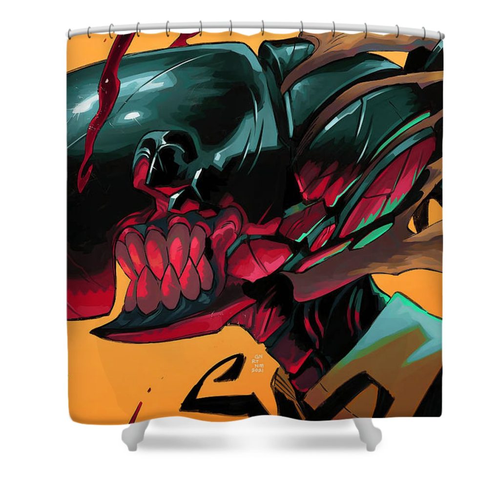 chainsaw man red music vintage zoe brown - Anime Shower Curtain Shop