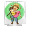 chibi boy and girl love daniel niel transparent - Anime Shower Curtain Shop