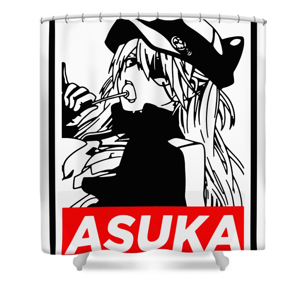 classic photo neon genesis evangelion asuka anime gifts for fans lotus leafal transparent - Anime Shower Curtain Shop