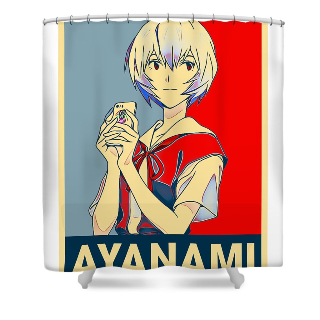 classic photo neon genesis evangelion ayanami anime gifts for fans lotus leafal transparent - Anime Shower Curtain Shop