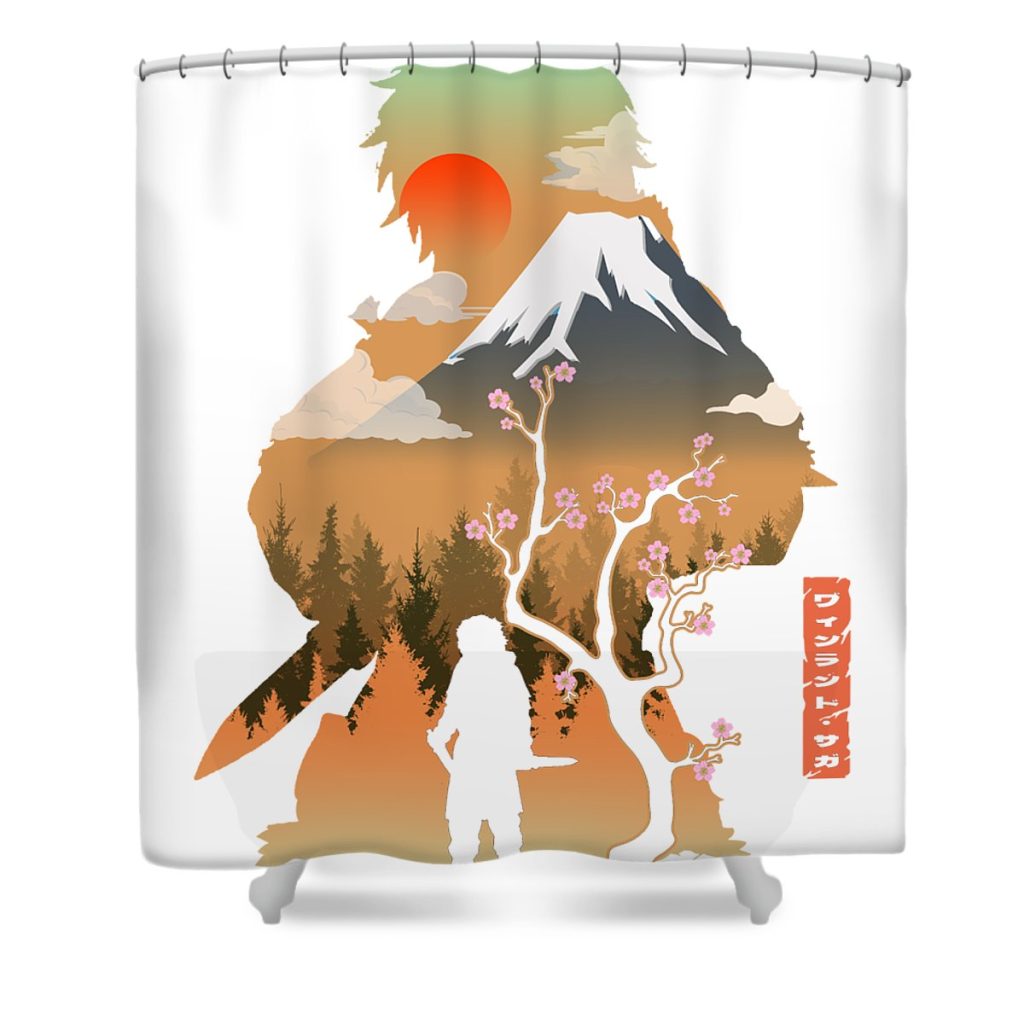 classic photo thorfinn vinland saga anime gifts for fans lotus leafal transparent - Anime Shower Curtain Shop