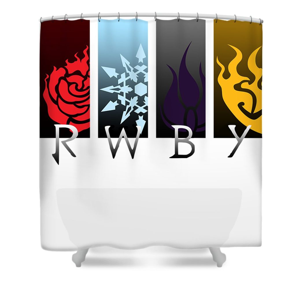 classic rwby logo anime gifts for fans lotus leafal transparent - Anime Shower Curtain Shop