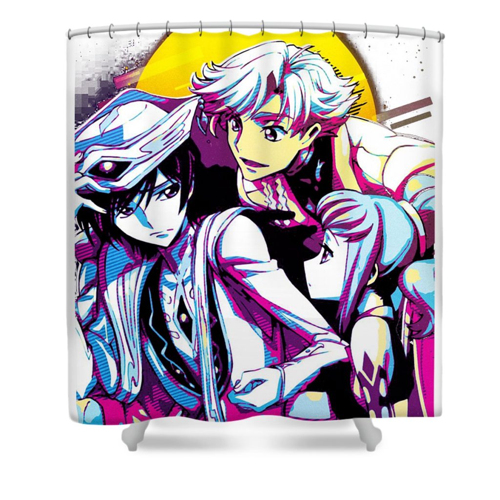 code geass anime retro art japan anime art transparent - Anime Shower Curtain Shop