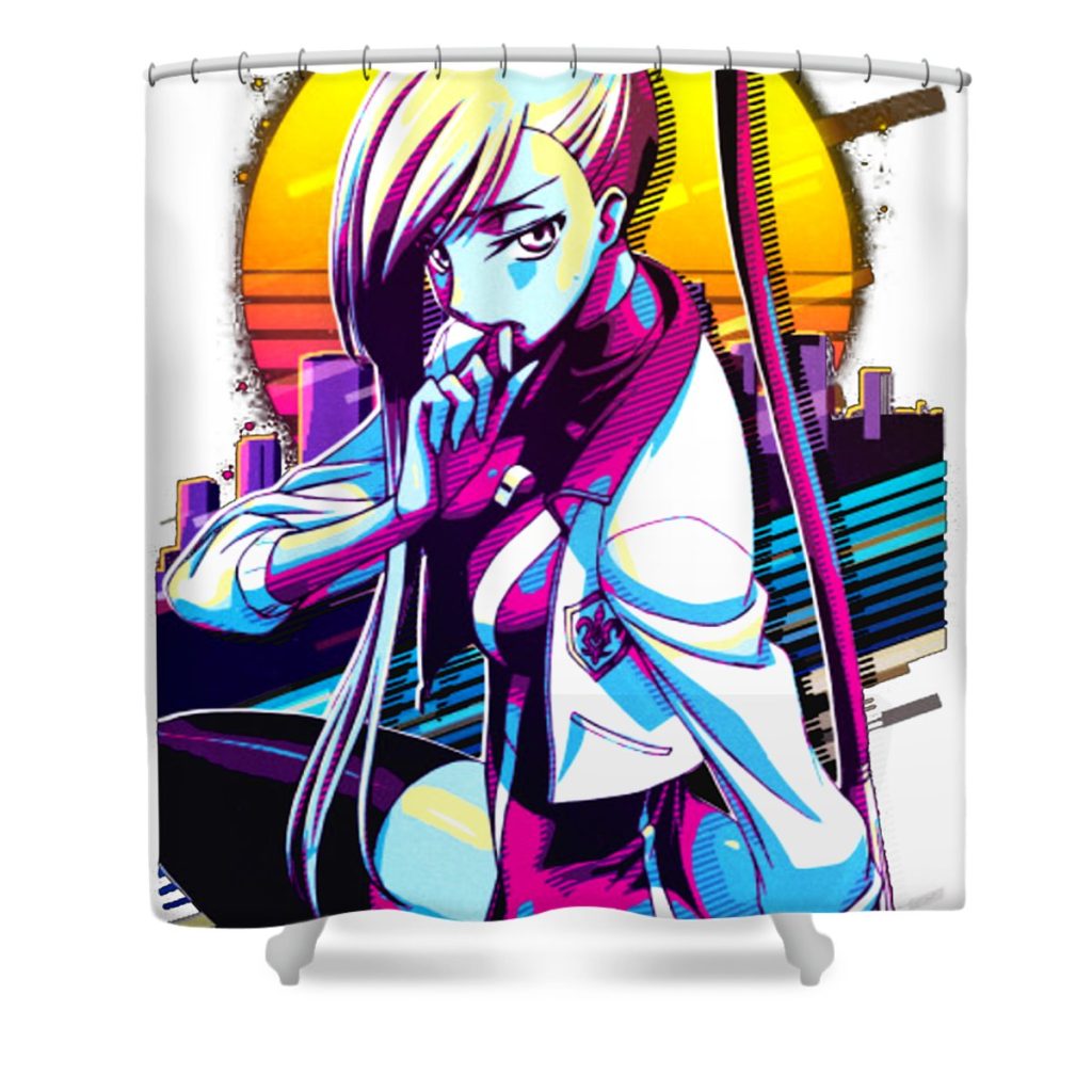 code geass villetta nu retro art anime anime art transparent - Anime Shower Curtain Shop