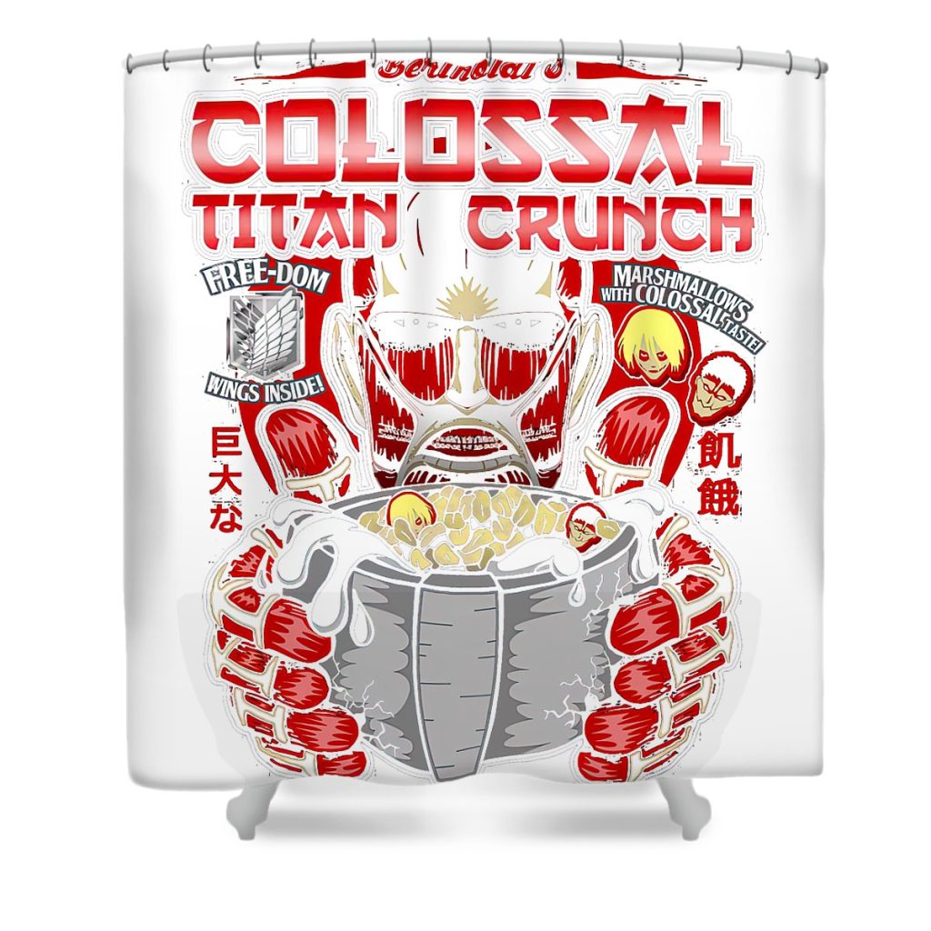 colosal titan crunch syed montoya transparent - Anime Shower Curtain Shop