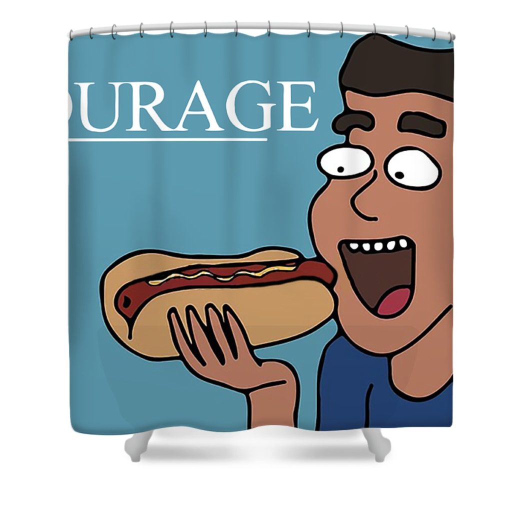 courage to eat hotdog riki blink transparent - Anime Shower Curtain Shop