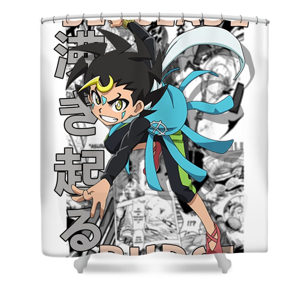 cuza ackermann beyblade burst beiburedo basuto manga style design heaven rippin transparent - Anime Shower Curtain Shop