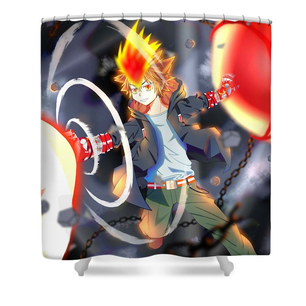 day gift for anime tv hitman series reborn gifts music fans anime chipi transparent - Anime Shower Curtain Shop