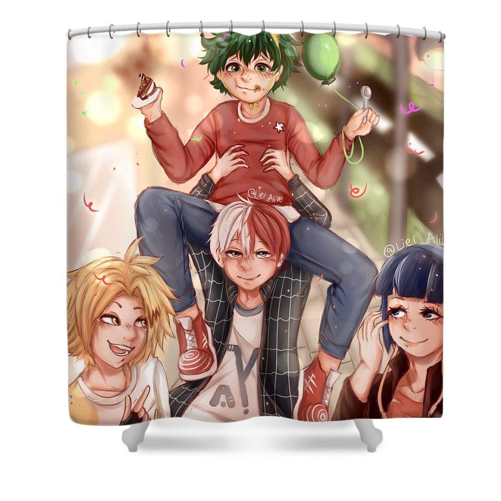 dekus birthday liel ilyaev - Anime Shower Curtain Shop